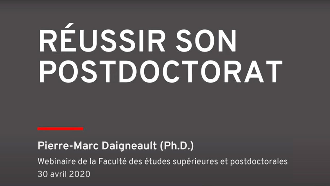 Page titre réussir son postdoctorat