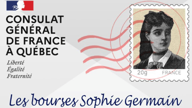 Image d'un timbre avec Sophie Germain